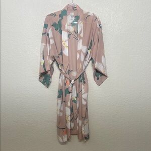 a new day Woman’s Floral Kimono Robe - Pink and Green